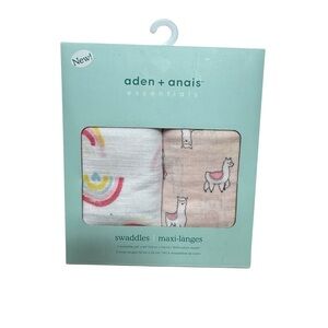 Aden + Anais Essentials Swaddle Set Sweet Dreams Rainbow Llama NIB